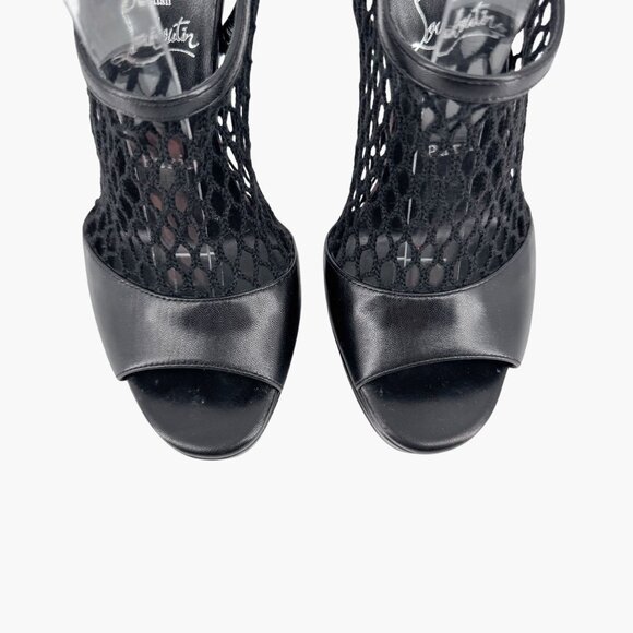 Christian Louboutin Plougesta Alta Black Fishnet Platform Pump Heel Size 38 US 8 - Picture 4 of 15